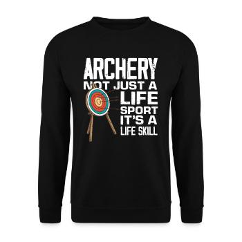 Archery Life Sports Archery - Unisex Sweatshirt - black - Front - Alina (178cm) & Michal (187cm)