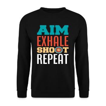 Archery Aiming Breathing Archery - Unisex Sweatshirt - black - Front - Alina (178cm) & Michal (187cm)