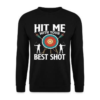 Bow Best Shot Archery - Unisex Sweatshirt - black - Front - Alina (178cm) & Michal (187cm)