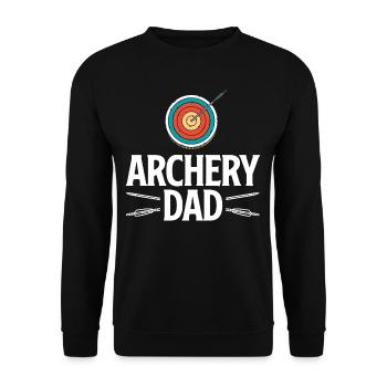Bow Dad Father Archery - Unisex Sweatshirt - black - Front - Alina (178cm) & Michal (187cm)