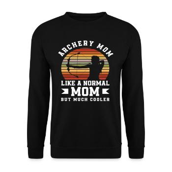 Bogen Mama Mutter Bogenschießen - Unisex Pullover - Schwarz - Vorne - Alina (178cm) & Michal (187cm)