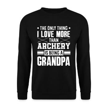 Archery Grandpa Archery - Unisex Sweatshirt - black - Front - Alina (178cm) & Michal (187cm)