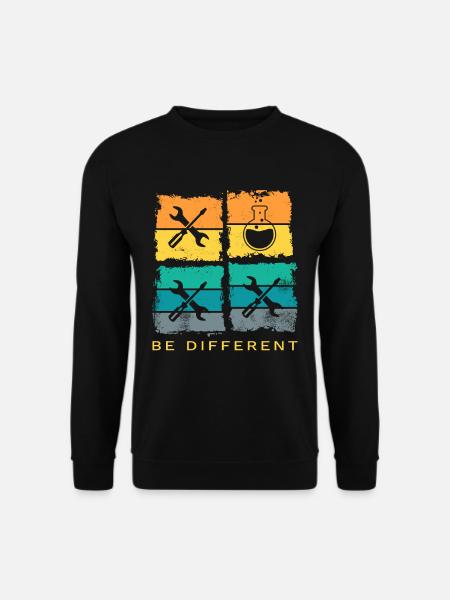 Chemie Chemiker Be Different Labor Kolben Retro - Unisex Pullover - Schwarz