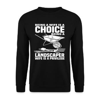 Landschaftsgärtner Ehefrau - Unisex Pullover - Schwarz - Vorne - Alina (178cm) & Michal (187cm)