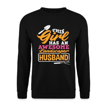 Landschaftsgärtner Frau Ehefrau - Unisex Pullover - Schwarz - Vorne - Alina (178cm) & Michal (187cm)