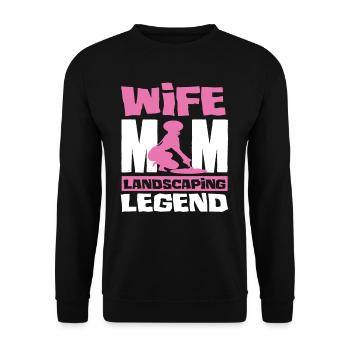 Landschaftsgärtner Frau Mama - Unisex Pullover - Schwarz - Vorne - Alina (178cm) & Michal (187cm)