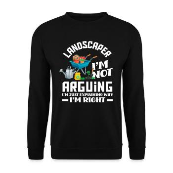 Landschaftsgärtner Immer Recht - Unisex Pullover - Schwarz - Vorne - Alina (178cm) & Michal (187cm)
