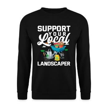 Landschaftsgärtner Unterstüzung - Unisex Pullover - Schwarz - Vorne - Alina (178cm) & Michal (187cm)