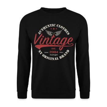 Vintage 2004 Retro 2004 Birthday Gift 2004 - Unisex Sweatshirt - black - Front - Alina (178cm) & Michal (187cm)