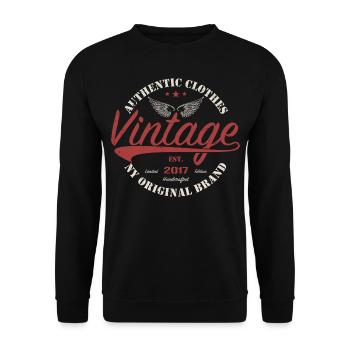 Vintage 2017 Cadeau D'anniversaire 2017 Rétro 2017 - Sweat-shirt Unisexe - noir - Devant - Alina (178cm) & Michal (187cm)