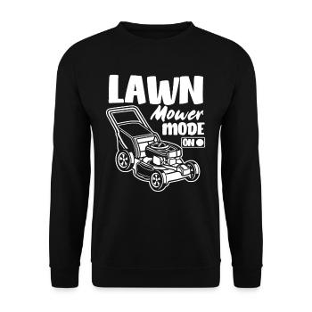 Landschaftsgärtner Rasen Mähen Modus An - Unisex Pullover - Schwarz - Vorne - Alina (178cm) & Michal (187cm)