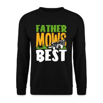 Landschaftsgärtner Papa Rasen Mähen - Unisex Pullover - Schwarz - Vorne - Alina (178cm) & Michal (187cm)