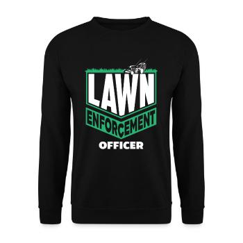 Landschaftsgärtner Rasen Polizist - Unisex Pullover - Schwarz - Vorne - Alina (178cm) & Michal (187cm)