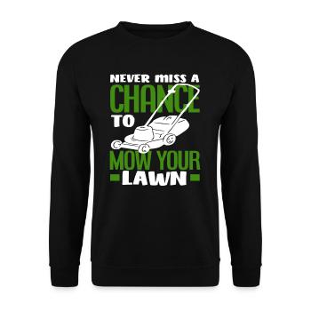 Landschaftsgärtner Rasen Mähen Spruch - Unisex Pullover - Schwarz - Vorne - Alina (178cm) & Michal (187cm)