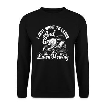 Landschaftsgärtner Rasen Mähen Gehen - Unisex Pullover - Schwarz - Vorne - Alina (178cm) & Michal (187cm)