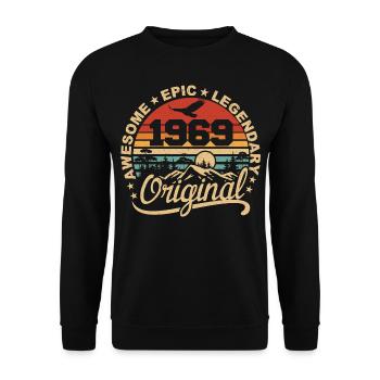 Original 1969 Birthday Gift 1969 Retro 1969 - Unisex Sweatshirt - black - Front - Alina (178cm) & Michal (187cm)