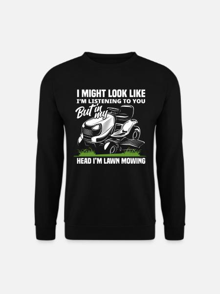 Landscaper Lawn Mower Thinking - Unisex Sweatshirt - black