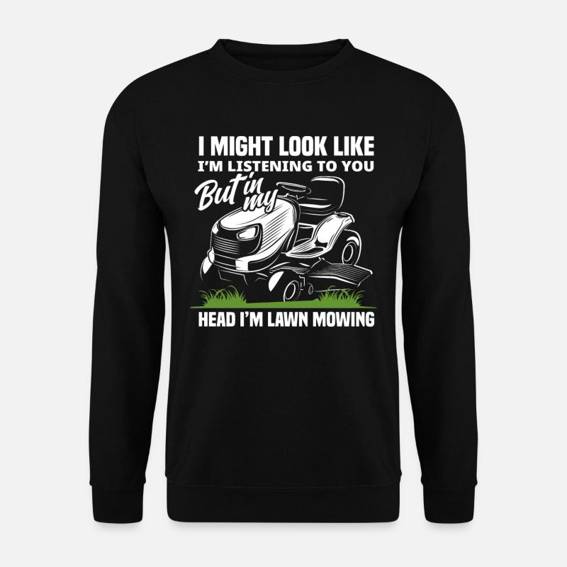 Landscaper Lawn Mower Thinking - Unisex Sweatshirt - black