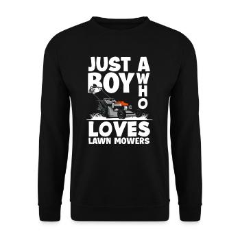 Paysagiste tondeuse à gazon garçon - Sweat-shirt Unisexe - noir - Devant - Alina (178cm) & Michal (187cm)