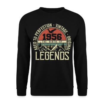 Birthday 1956 Vintage 1956 Retro - Born in 1956 - Unisex Sweatshirt - black - Front - Alina (178cm) & Michal (187cm)