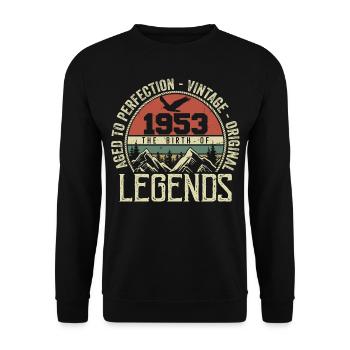 Birthday 1953 Vintage 1953 Retro - Born in 1953 - Unisex Sweatshirt - black - Front - Alina (178cm) & Michal (187cm)