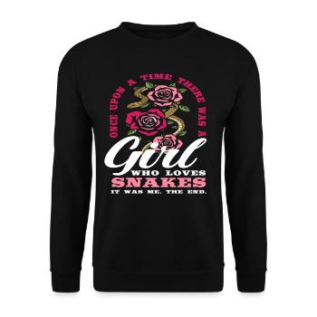 Schlange Mädchen - Unisex Pullover - Schwarz - Vorne - Alina (178cm) & Michal (187cm)
