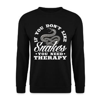 Schlange Therapie - Unisex Pullover - Schwarz - Vorne - Alina (178cm) & Michal (187cm)