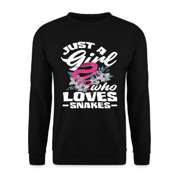 Schlange Mädchen Frauen - Unisex Pullover - Schwarz - Vorne - Alina (178cm) & Michal (187cm)