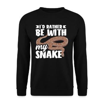 Schlange - Unisex Pullover - Schwarz - Vorne - Alina (178cm) & Michal (187cm)