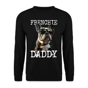 Frenchie Daddy Papa Fête des Pères Dogue Allemand - Sweat-shirt Unisexe - noir - Devant - Alina (178cm) & Michal (187cm)