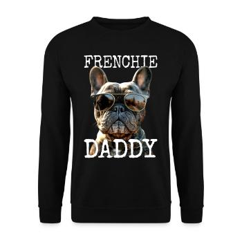 Frenchie Daddy Papa Fête des Pères Dogue Allemand - Sweat-shirt Unisexe - noir - Devant - Alina (178cm) & Michal (187cm)