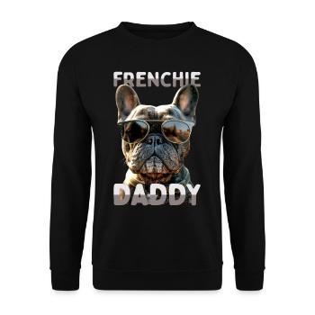 Frenchie Daddy Papa Fête des Pères Dogue Allemand - Sweat-shirt Unisexe - noir - Devant - Alina (178cm) & Michal (187cm)