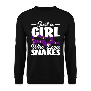 Schlange Mädchen Liebt - Unisex Pullover - Schwarz - Vorne - Alina (178cm) & Michal (187cm)