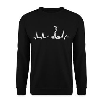 Schlange Herzschlag EKG Linie - Unisex Pullover - Schwarz - Vorne - Alina (178cm) & Michal (187cm)