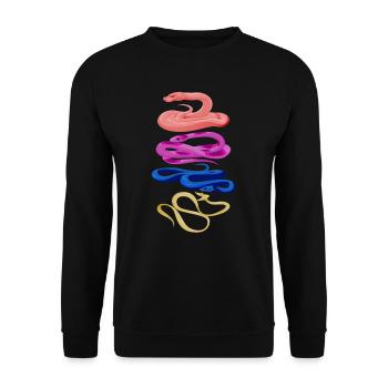Retro Schlangen - Unisex Pullover - Schwarz - Vorne - Alina (178cm) & Michal (187cm)