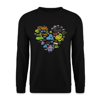 Heart Snakes - Unisex Sweatshirt - black - Front - Alina (178cm) & Michal (187cm)