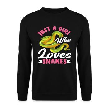 Girl Loves Snakes - Unisex Sweatshirt - black - Front - Alina (178cm) & Michal (187cm)