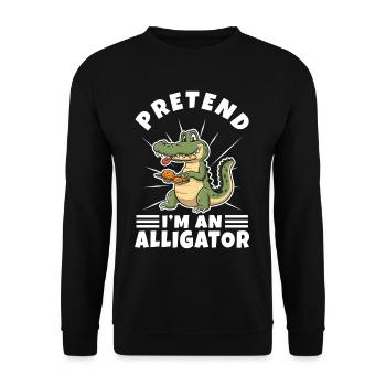 Pretend I'm An Alligator - Unisex Sweatshirt - black - Front - Alina (178cm) & Michal (187cm)