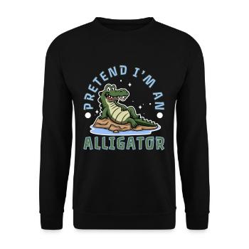 Pretend I'm An Alligator - Unisex Sweatshirt - black - Front - Alina (178cm) & Michal (187cm)