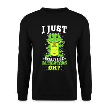I just really like alligators - Unisex Sweatshirt - black - Front - Alina (178cm) & Michal (187cm)