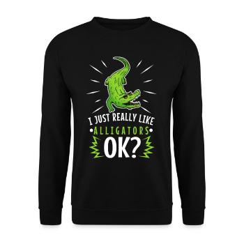 I just really like alligators - Unisex Sweatshirt - black - Front - Alina (178cm) & Michal (187cm)
