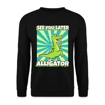 See You Later Alligator - Unisex Sweatshirt - black - Front - Alina (178cm) & Michal (187cm)