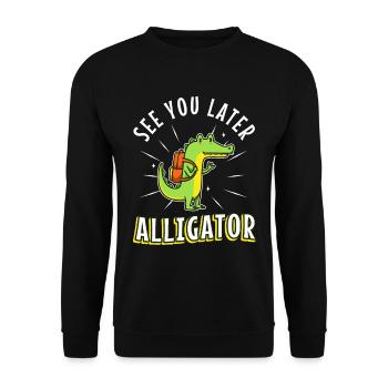 See You Later Alligator - Unisex Sweatshirt - black - Front - Alina (178cm) & Michal (187cm)