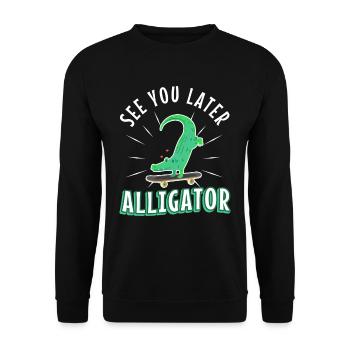 See You Later Alligator - Unisex Sweatshirt - black - Front - Alina (178cm) & Michal (187cm)