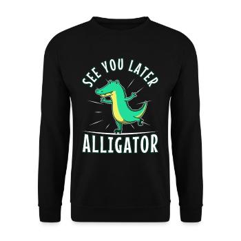 See You Later Alligator - Unisex Sweatshirt - black - Front - Alina (178cm) & Michal (187cm)