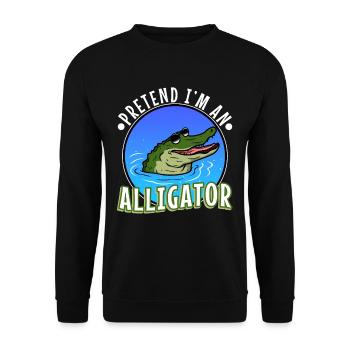 Pretend I'm An Alligator - Unisex Sweatshirt - black - Front - Alina (178cm) & Michal (187cm)