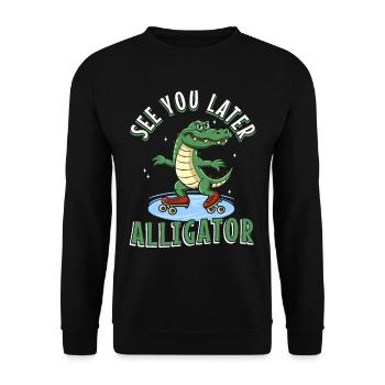 See You Later Alligator - Unisex Sweatshirt - black - Front - Alina (178cm) & Michal (187cm)