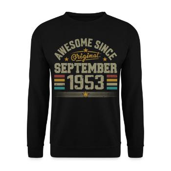 September 1953 Geschenk gebaut September 1953 - Unisex Pullover - Schwarz - Vorne - Alina (178cm) & Michal (187cm)