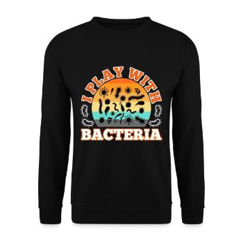 I play with bacteria - Unisex Sweatshirt - black - Front - Alina (178cm) & Michal (187cm)