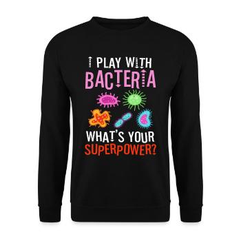 Je joue avec les bactéries - Sweat-shirt Unisexe - noir - Devant - Alina (178cm) & Michal (187cm)